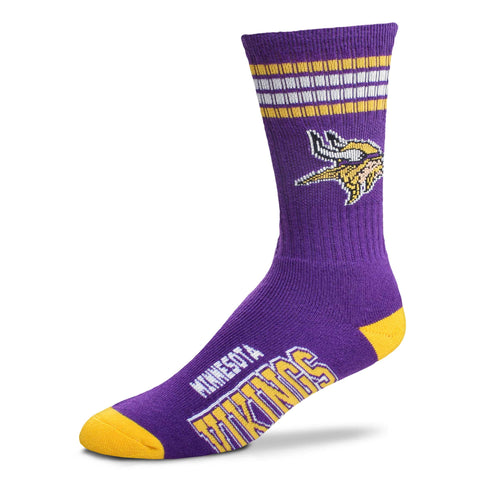 Minnesota Vikings 4 Stripe Deuce Socks - Medium