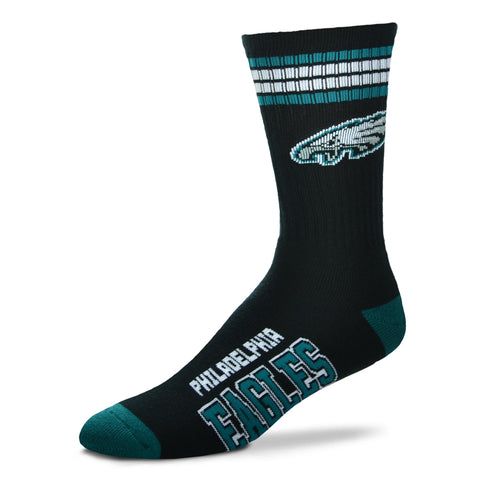 Philadelphia Eagles 4 Stripe Deuce Socks - Medium
