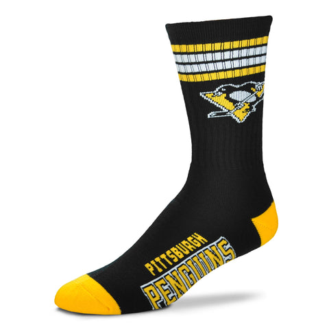 Pittsburgh Penguins 4 Stripe Deuce Socks - Medium
