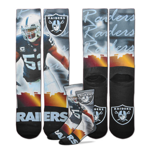 Las Vegas Raiders Khalil Mack City Star Player Socks - Medium