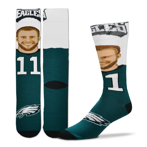 Philadelphia Eagles Carson Wentz Player Selfie Socks - Youth
