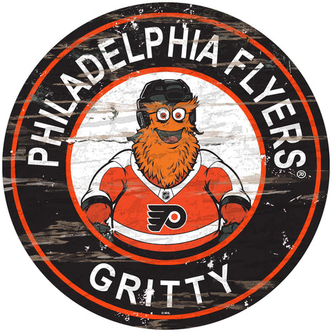 Philadelphia Flyers Gritty 12" Circle Wood Sign
