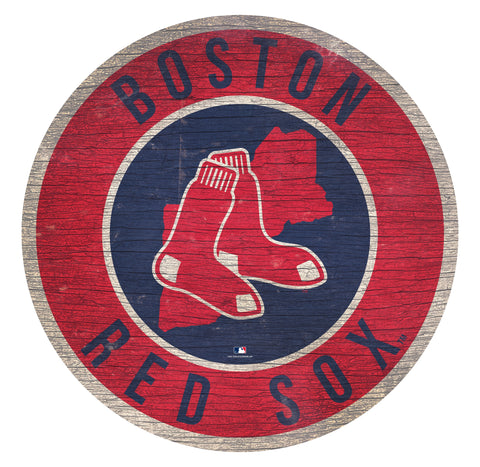 Boston Red Sox 12" Circle with State Sign