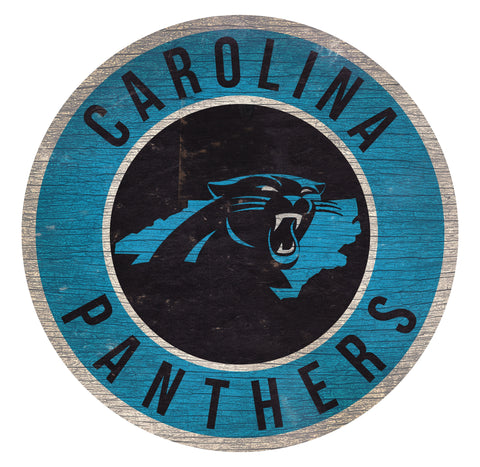 Carolina Panthers 12" Circle with State Sign