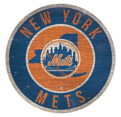 New York Mets 12" Circle with State Sign