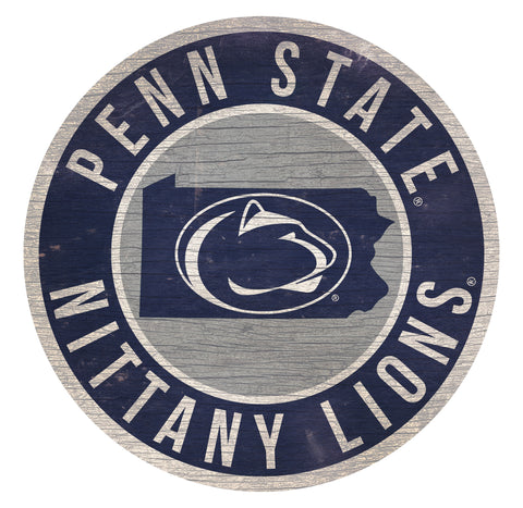 Penn State Nittany Lions 12" Circle with State Sign