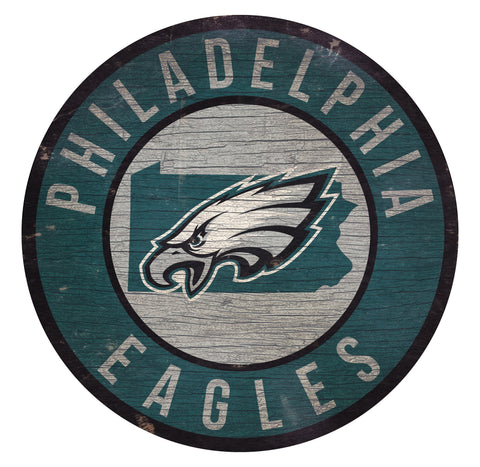 Philadelphia Eagles 12" Circle with State Sign