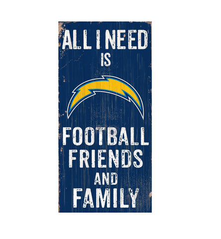 Los Angeles Chargers Football, Friends & Family Wooden Sign