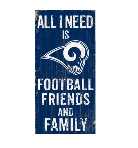 Los Angeles Rams Football, Friends & Family Wooden Sign