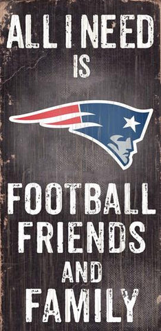 New England Patriots Football, Friends & Family Wooden Sign