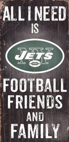 New York Jets Football, Friends & Family Wooden Sign