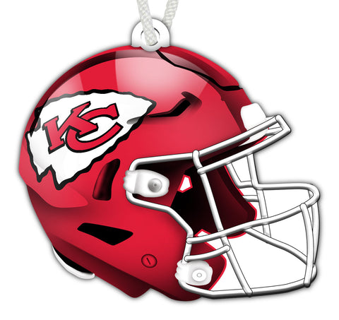Kansas City Chiefs Authentic Wooden Helmet Ornament