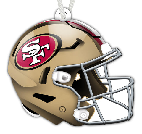 San Francisco 49ers Authentic Wooden Helmet Ornament