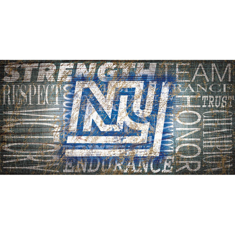 New York Giants Heritage Word Collage Wooden Sign
