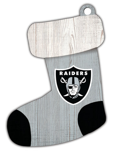 Las Vegas Raiders Wooden Stocking Ornament