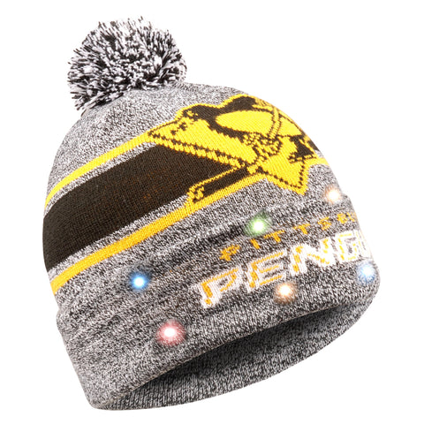 Pittsburgh Penguins Gray Stripe Beanie