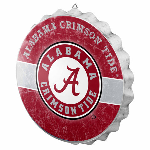 Alabama Crimson Tide Metal Distressed Bottle Cap Sign