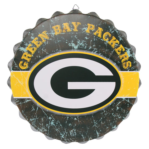 Green Bay Packers Metal Distressed Bottle Cap Sign