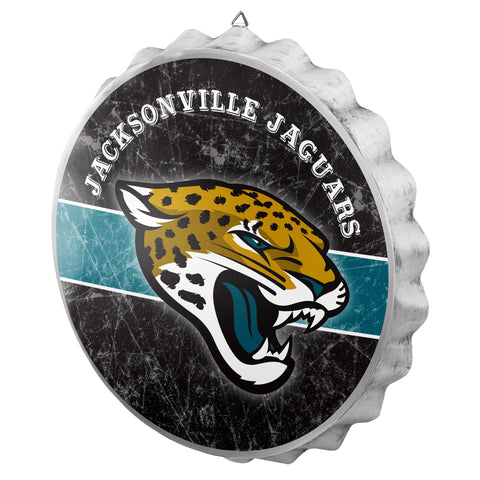 Jacksonville Jaguars Metal Distressed Bottle Cap Sign
