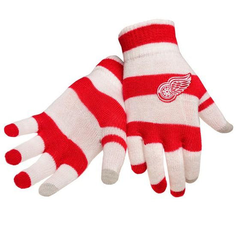 Detroit Red Wings Stripe Knit Texting Glove