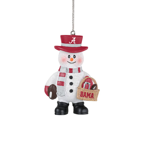 Alabama Crimson Tide Snowman Basket Ornament