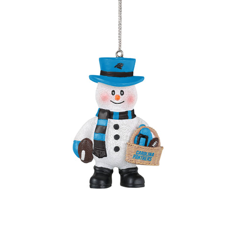 Carolina Panthers Snowman Basket Ornament