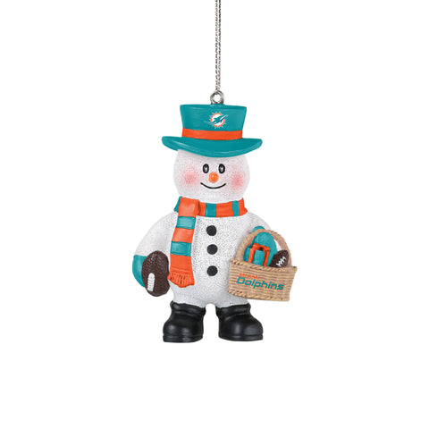 Miami Dolphins Snowman Basket Ornament