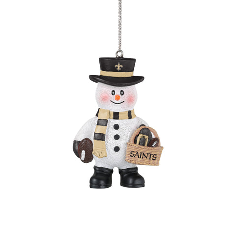 New Orleans Saints Snowman Basket Ornament