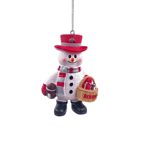 Ohio State Buckeyes Snowman Basket Ornament
