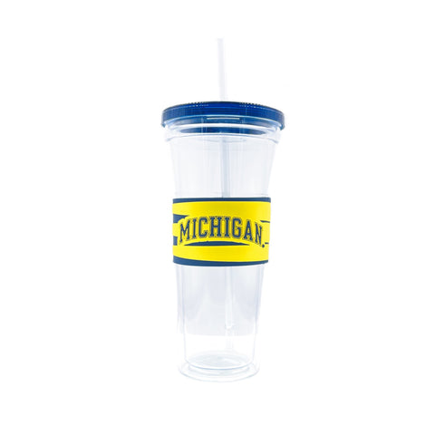 Michigan Wolverines 24oz PVC Wrap Sip N Go