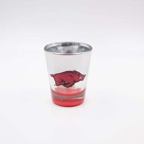 Arkansas Razorbacks 2oz Mirrored Chrome Shot