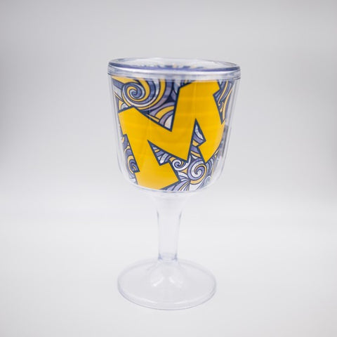 Michigan Wolverines Acrylic Wine Glass