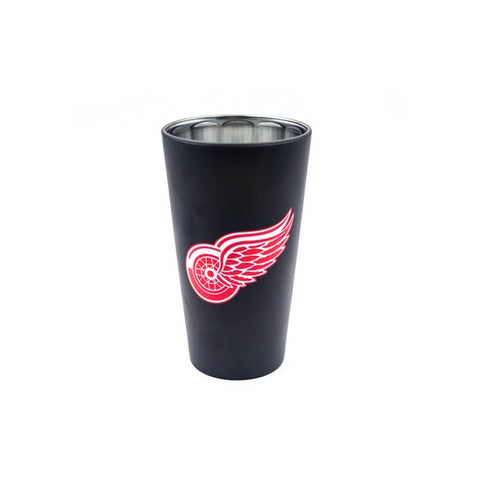 Detroit Red Wings Black Matte/Chrome Pint