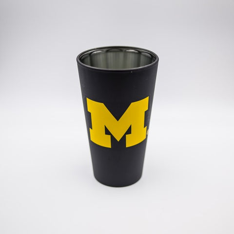 Michigan Wolverines Black Matte/Chrome Pint