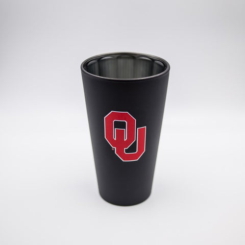 Oklahoma Sooners Black Matte/Chrome Pint