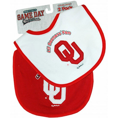 Oklahoma Sooners 2pc Infant Bib Set