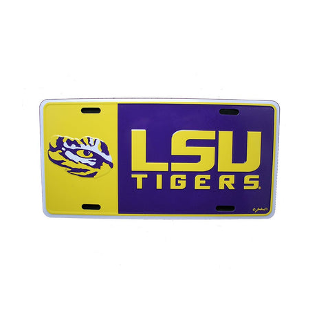 LSU Tigers Car Tag Color Block
