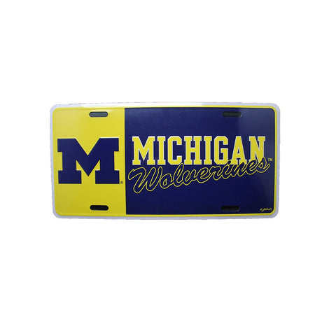 Michigan Wolverines Car Tag Color Block