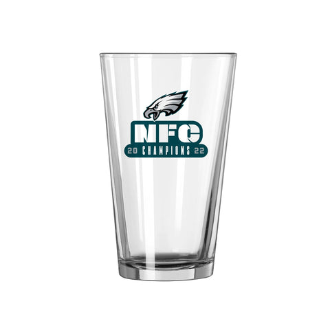 Philadelphia Eagles 2022 NFC Champs Logo 16 oz Pint Glass