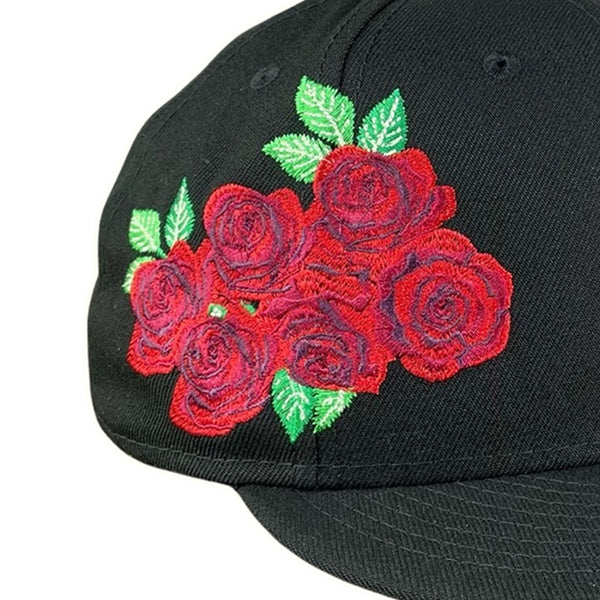 59FIFTY Cincinnati Reds Black/Red with Rose Print UV Rose Patch