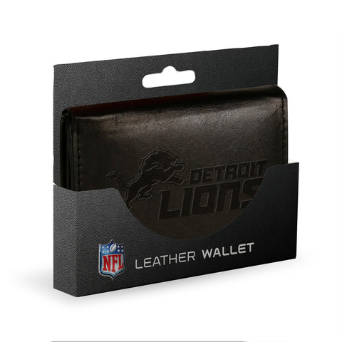 Detroit Lions Embossed Trifold Wallet - Black
