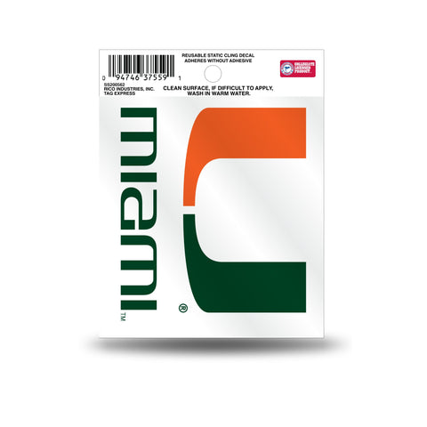 Miami Hurricanes Small Static Cling