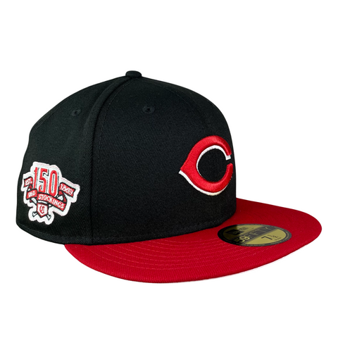 59FIFTY Cincinnati Reds Black/Red/Pink 150 Years Patch