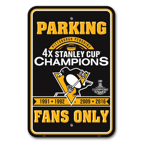 Pittsburgh Penguins 4x Stanley Cup Champion Reserved Parking Sign