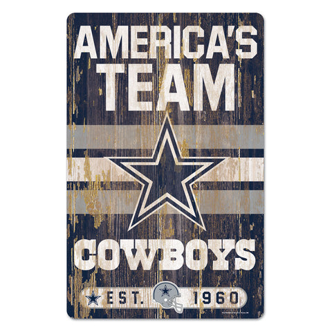 Dallas Cowboys 11" x 17" Slogan Wood Sign