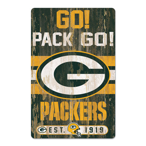 Green Bay Packers 11" x 17" Slogan Wood Sign