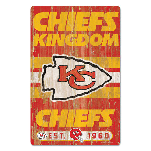 Kansas City Chiefs 11" x 17" Slogan Wood Sign