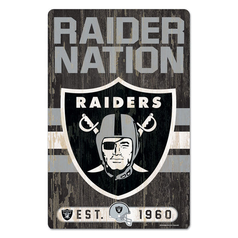 Las Vegas Raiders 11" x 17" Slogan Wood Sign