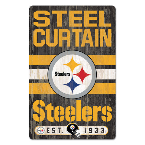 Pittsburgh Steelers 11" x 17" Slogan Wood Sign