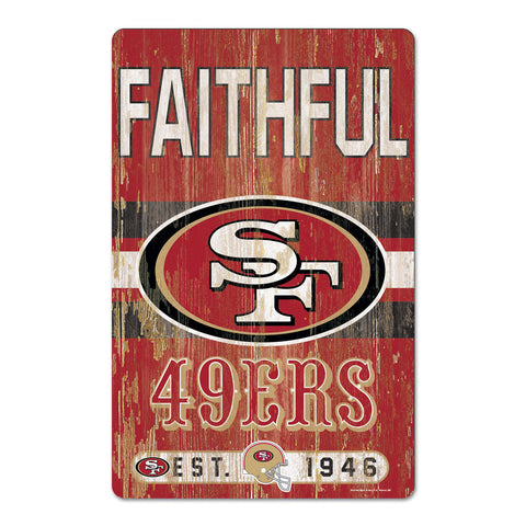 San Francisco 49ers 11" x 17" Slogan Wood Sign